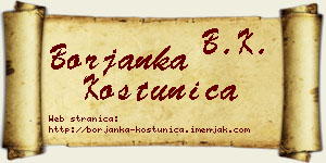 Borjanka Koštunica vizit kartica